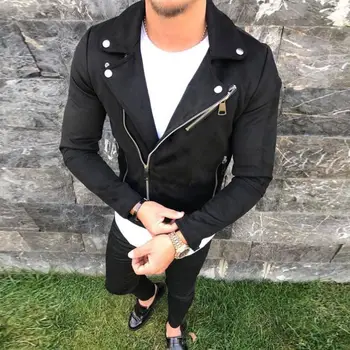 

Jackets 2018 New Brand Men Autumn Jacket Slim Biker Motorcycle Zippers Jacket Bomber Long Sleeve Tops Coat