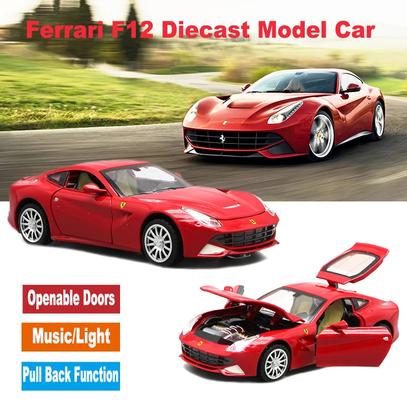 Дешево Литые под давлением модели игрушек спортивных автомобилей, коллекция транспортных средств для мальчиков с различными цветами