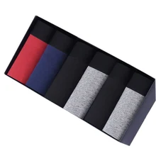 6 шт./партия, мужские трусы, нижнее белье, боксеры, хлопковые мужские короткие дышащие эластичные шорты, мужские трусы-боксеры, трусы под брюки, vetement homme