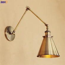 Loft Style Retro Brass Wall Lamp Vintage Brass Swing Long Arm Wall Light LED Edison Lighting Wandlampen Apliques Pared Aplike iwhd loft style edison led wall light glass lampshade swing long arm vintage wall lamp sconce lampara pared