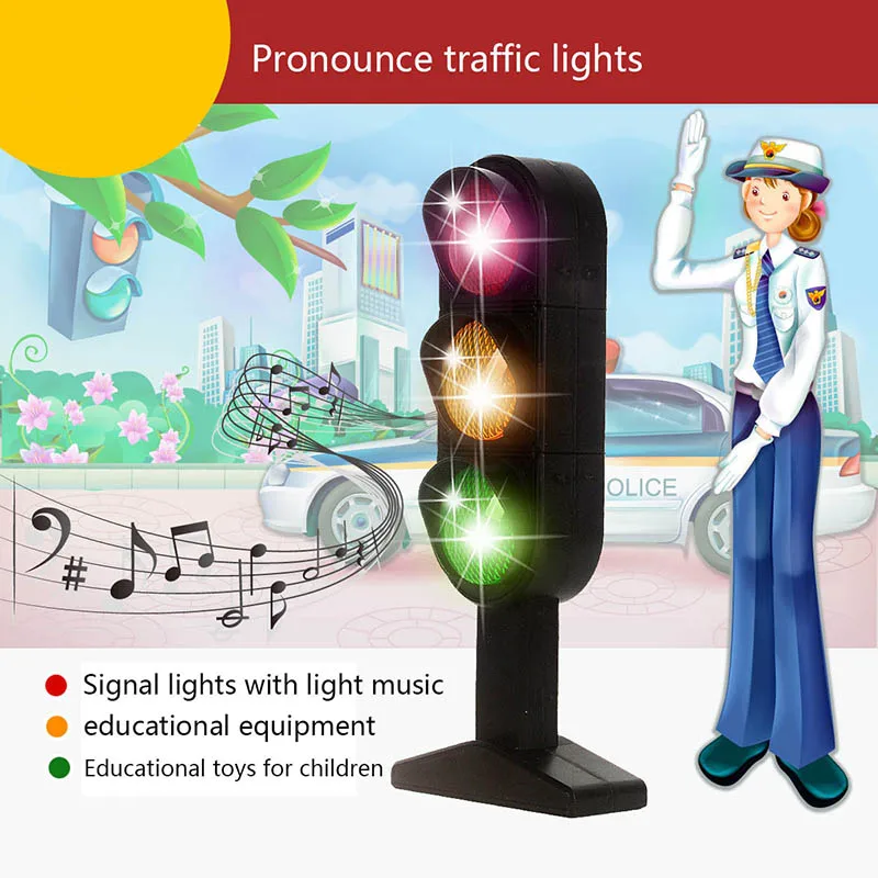 Traffic lights toy 24cm road signs children model simulation scene