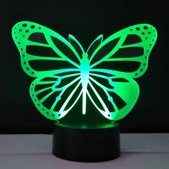 

3D Lampara decoration Butterfly LED Night lights Touch Switch Luminaria Multicolored Table Lamp Household Lights Creative Gadget