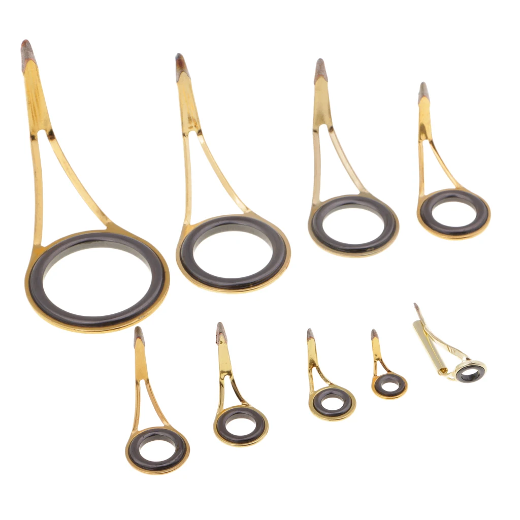 9pcs Fishing Rod Guide Top Tip Eye Ring Rod Repair Kit For Rod Building Cana de pescar de guia canne a peche guide