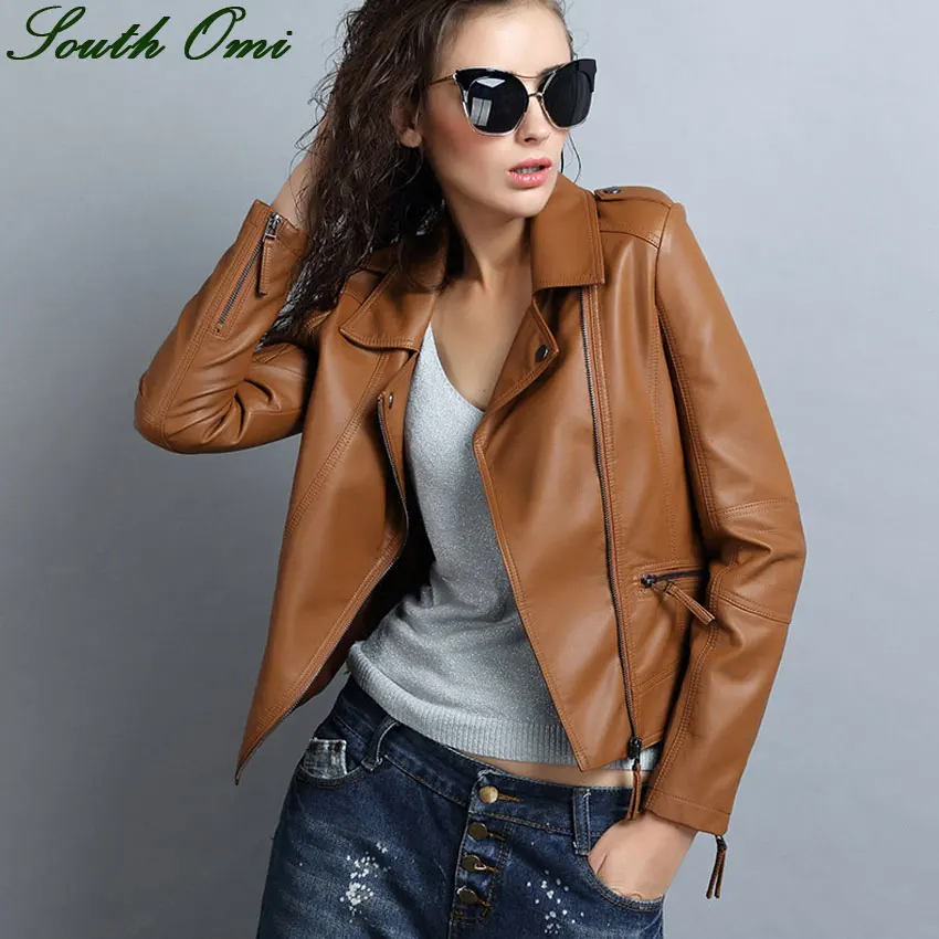 Кожаная женская куртка Chaqueta Cuero Mujer Veste En Cuir Femme Cazadoras Ledermantel Lederjacke кожаные куртки кожаные пальто