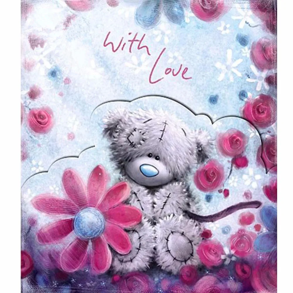 

New Diamond Embroidery Icon 5D Diamond Mosaic DIY Diamond Painting Cartoon bear flower Cross stitch Full Square Paintings FZ819