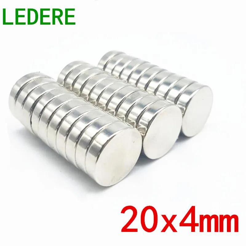 

LEDERE 5/10pcs 20x4 Small Round NdFeB Neodymium Disc Magnets Dia 20mm x 4mm N35 Super Powerful Strong Rare Earth Magnet 20*4