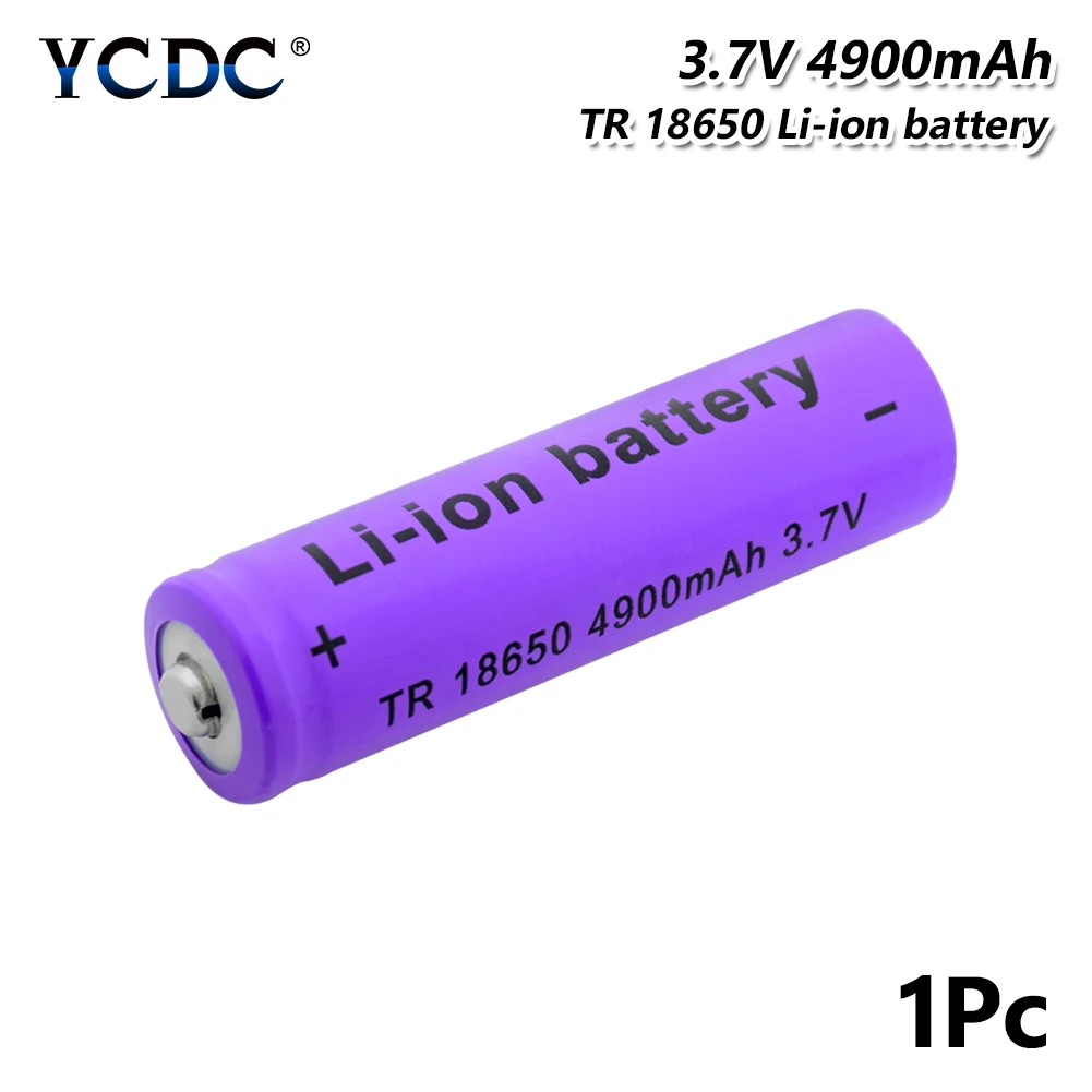 1 шт перезаряжаемый аккумулятор 18650 фиолетовый TR 18650 4900mAh литий-ионные аккумуляторы воздушная модель камеры ноутбука маленький вентилятор аккумулятор