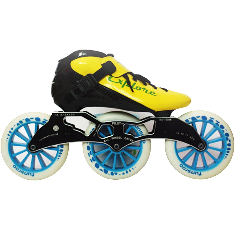 ISPORTS سرعة حذاء تزلج بعجلات ألياف الكربون المنافسة تزلج 3*125 مللي متر الشارع سباق التزلج Patines للأطفال الكبار SH56 ISPORTS سرعة حذاء تزلج بعجلات ألياف الكربون المنافسة تزلج 3*125 مللي متر الشارع سباق التزلج Patines للأطفال الكبار SH56