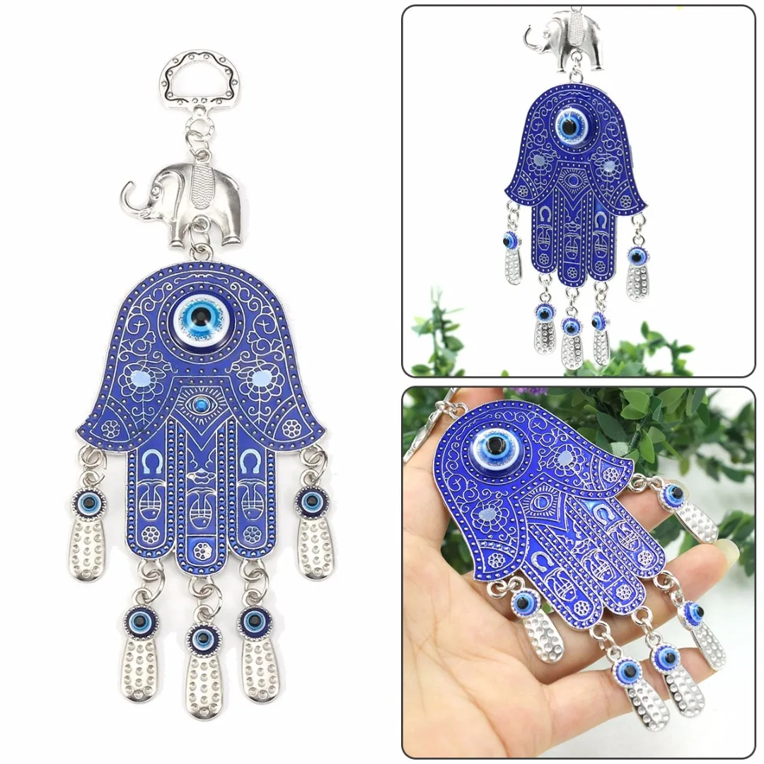 JX-LCLYL Turkish Blue Evil Eye Hamsa Hand Amulet Wall Protection Hanging Cars Home Decor