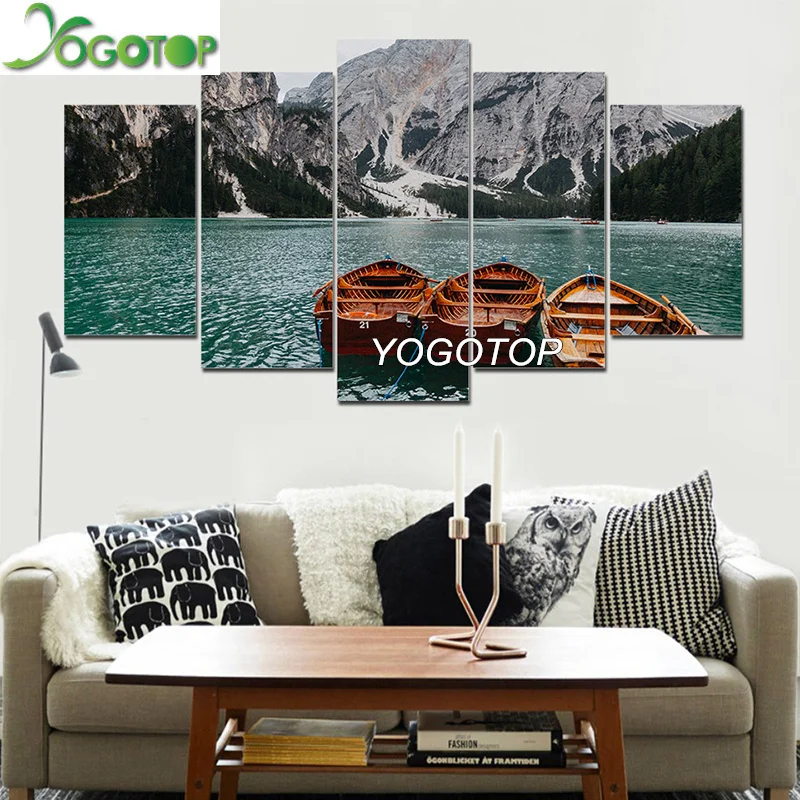 

YOGOTOP DIY Diamond Painting Cross Stitch Kit Full Diamond Embroidery 5D Square Drill Mosaic Decor Ship On The Sea 5pcs ML511