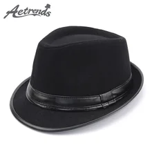 [AETRENDS] Англия Стиль фетровая шляпа в стиле джаз шляпа Для мужчин Винтаж шерстяной фетр зимняя шапка Панама Кепки Z-5312