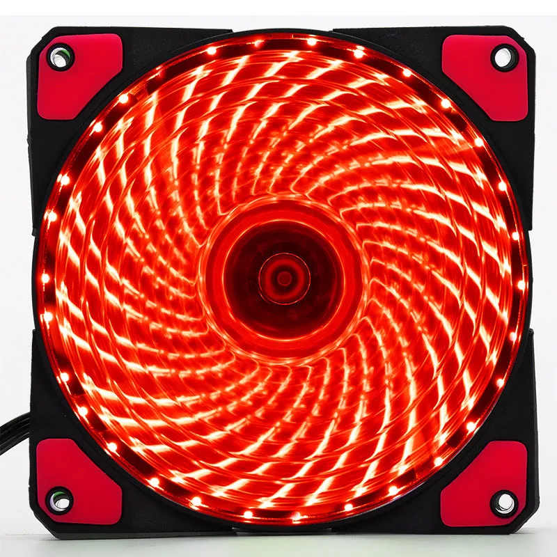 120mm PC Computer 16dB Ultra Silent 33LEDs Case Fan Heatsink Cooler Cooling w/ Anti-Vibration 12CM Fan 12VDC 3P IDE 4pin cooling fan