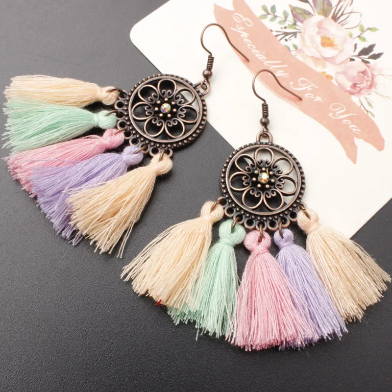 

Bohemian Big Earrings for women Tassel large Statement Earrings 2018 fashion fringing earing maxi ethnic beach summer jewelry 15