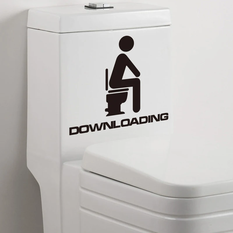 5Pcs Toilet Sign 3d Vinyl Walls Sticker On The Toilet Seat Downloading Quote Wall Decals Wall