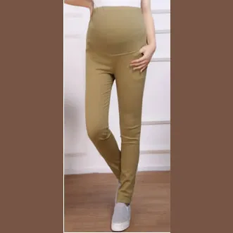 Хлопковые Штаны для беременных, брюки для беременных, облегающие леггинсы для беременных, Подушка для беременных, YK18 - Цвет: Khaki