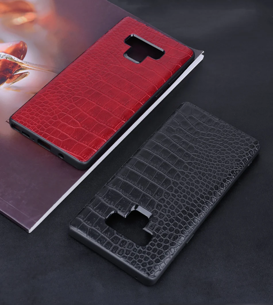 !ACCEZZ Luxury Crocodile Skin Phone Case For Samsung Galaxy Note9 Cover Soft TPU Protective Shell Capa Coque PC Hard Frame Cases (6)