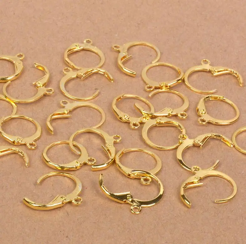 20 шт. 12x14 мм позолоченные латунные французские крючки для сережек, проволока для сережек, установочная база, аксессуары для изготовления ювелирных изделий DIY - Цвет: yrg02 gold