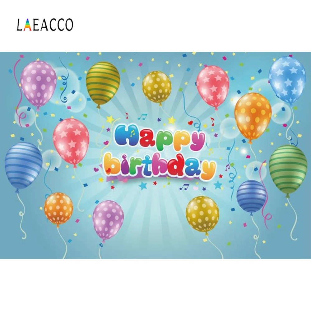 

Laeacco Colorful Balloons Stars Bubble Birthday Party Photography Backgrounds Customized Photographic Backdrops For Photo Studio