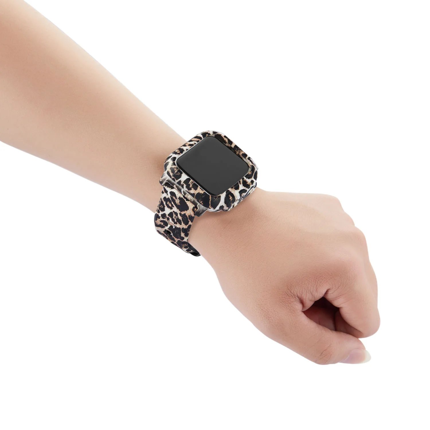 Водонепроницаемый чехол для Apple Watch Band 4 iWatch Band 42 мм силиконовый ремешок 44 мм леопардовый чехол с браслетом аксессуары для умных часов