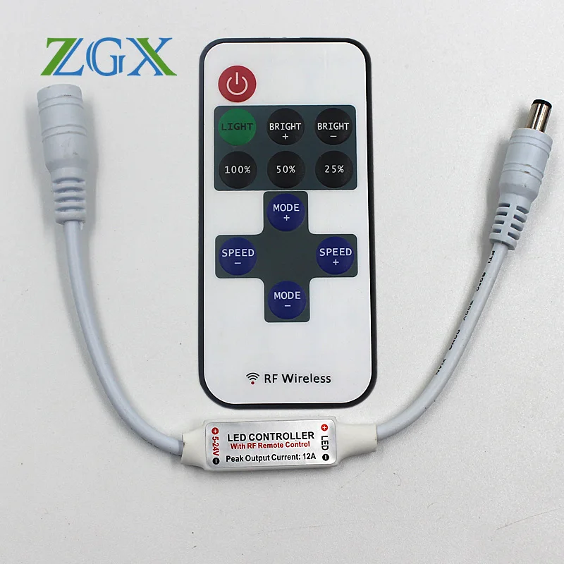 

11 keys RF single color remote controller LED light controller DC 12V dimmer For single LED Strip Module Light lamp