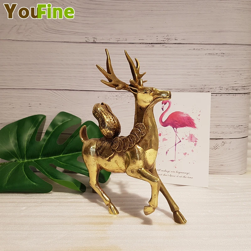 

Bronze Lucky Deer Lucky Deer Decoration Home Decoration Small Animal Gift Support Customize Other Styles