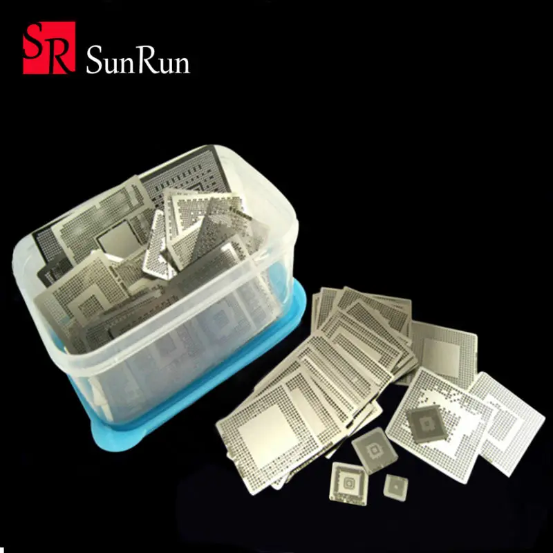

Latest 550 pcs/set Bga Stencil Mesh Bga Reballing Stencil Kit with direct heating reballing station