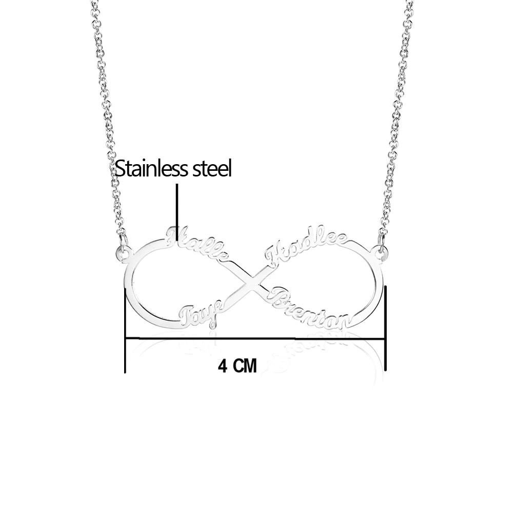 WindJune Бесконечность на заказ четыре имени ожерелье женское Namenecklace & подвеска