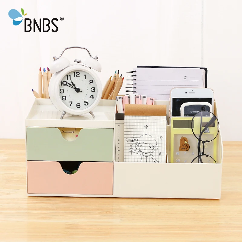 BNBS مكتب متعددة الأغراض سطح المكتب أشتات تخزين صغيرة درج ماكياج أحمر الشفاه المنظم مربع البلاستيك مجوهرات الحاويات التجميل