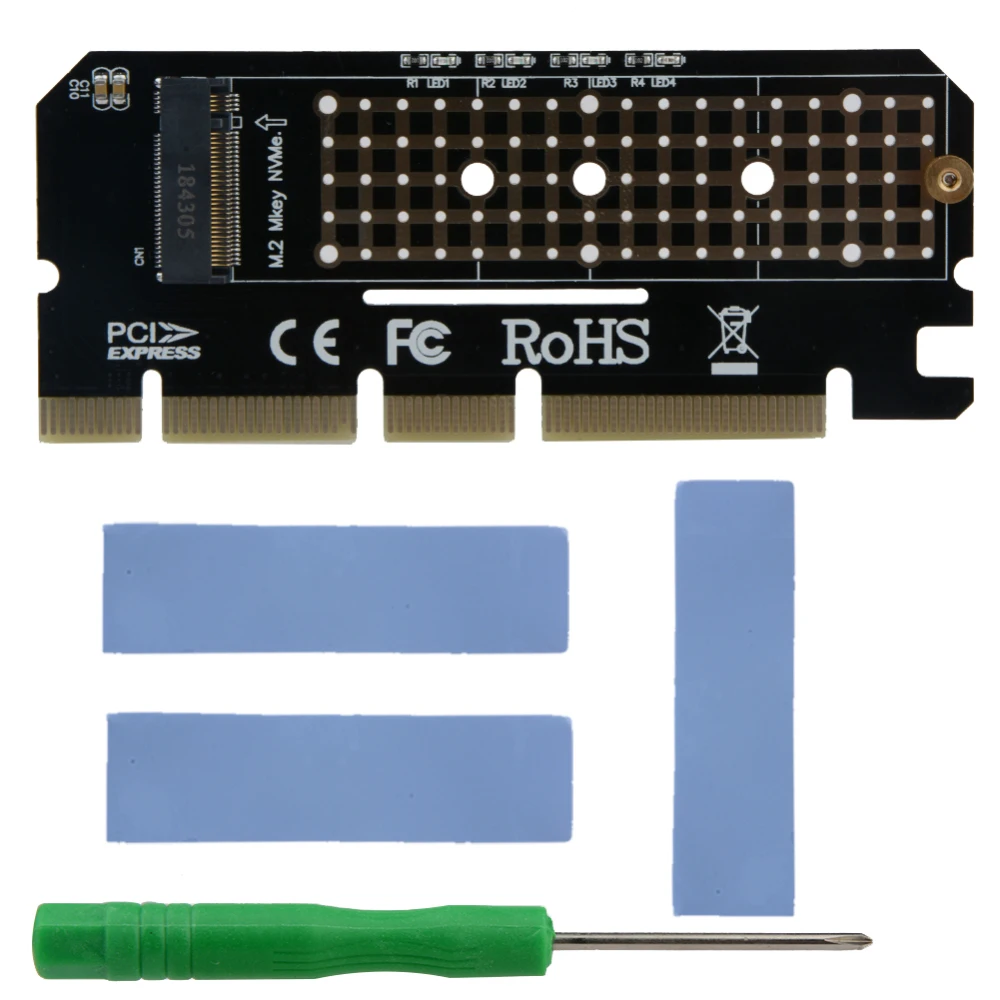 Адаптер M.2 PCIe SSD на PCI e x4/x8/x16 конвертер карты для ПК Led расширения компьютер адаптер