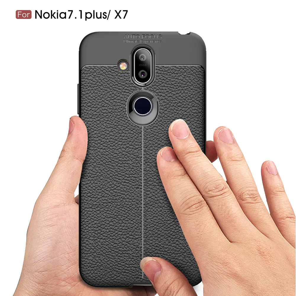 Чехлы для телефонов Nokia 7 1 Plus 2018 чехол силиконовый из углеродного волокна X7 Fundas Etui