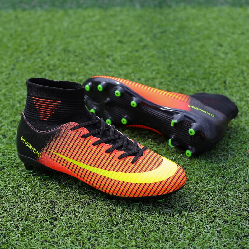 De los hombres zapatillas de fútbol botas de fútbol al aire libre zapatos largos picos adultos formación de mujeres deportes zapatillas de deporte botas de futbol hombre tamaño 45