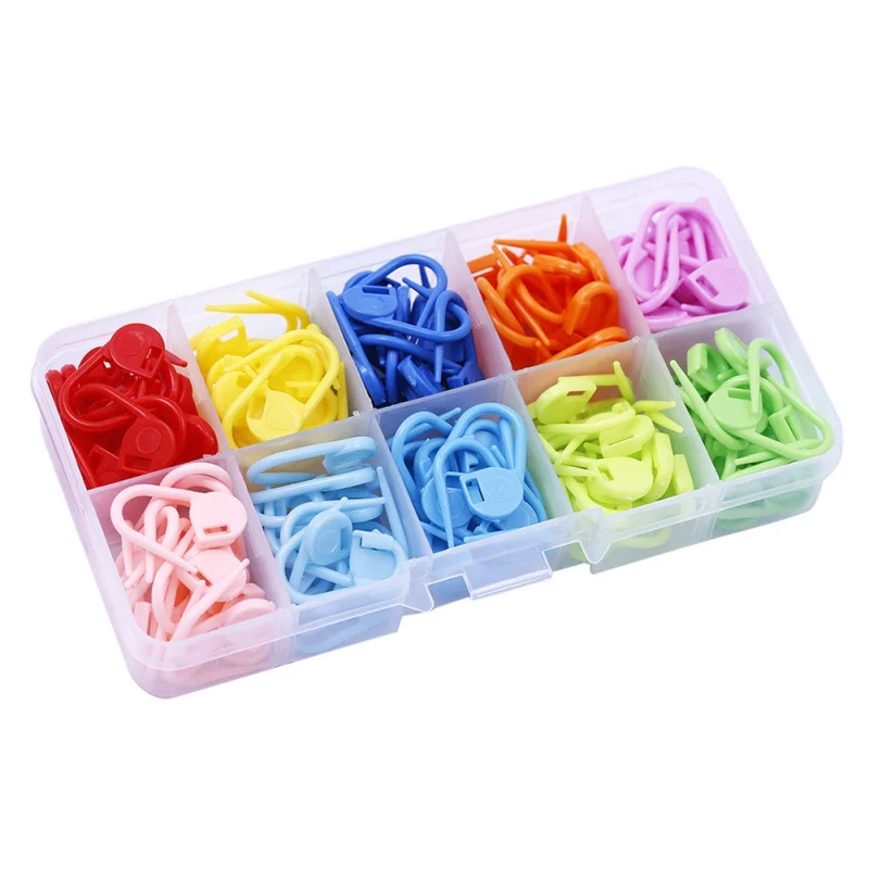 

120PCS Safety Pins Ring Anti-Relief Plastic Small Buckle Wool Knit Sweater Counting Buckle