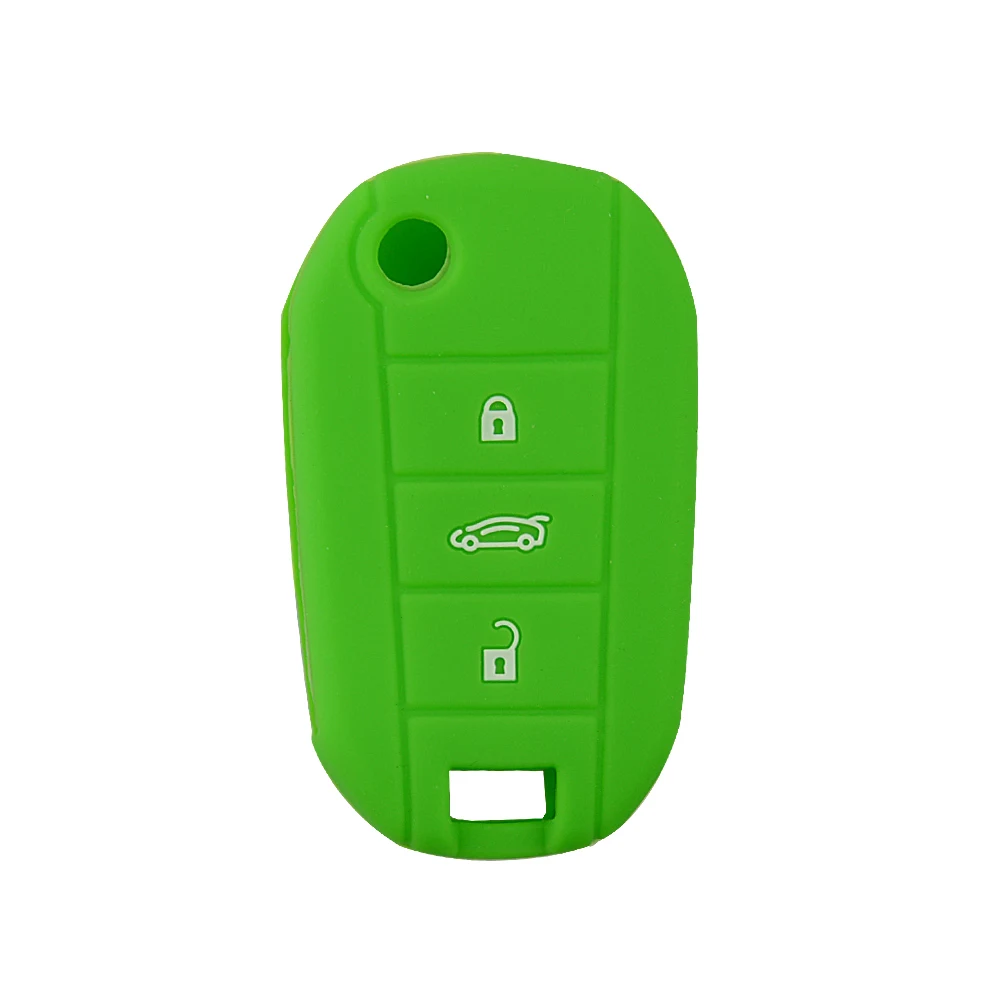 OkeyTech 3 кнопки силиконовый пульт дистанционного ключа автомобиля чехол для peugeot 307 206 308 407 авто чехол для ключа аксессуары украшения