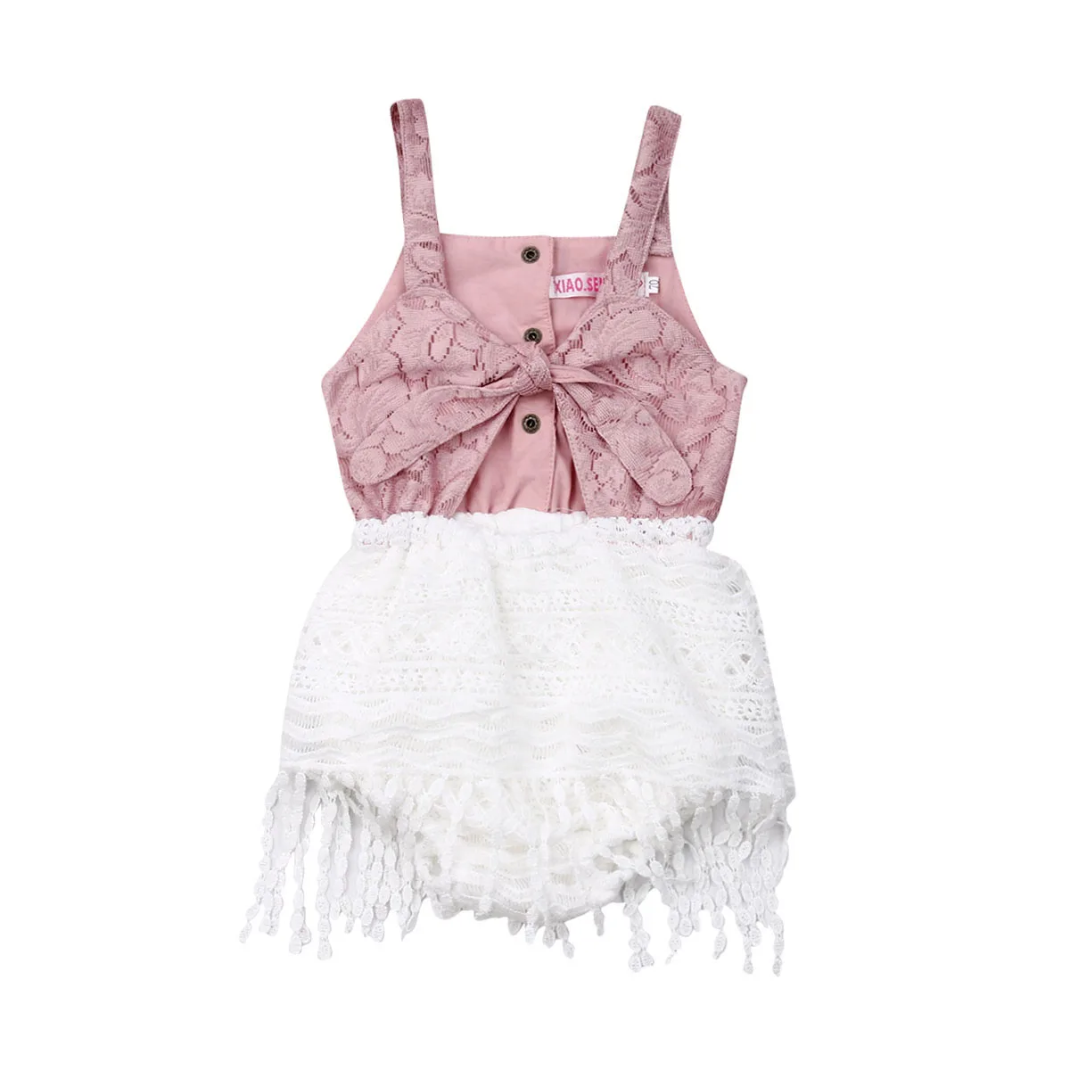 

Summer Newborn Baby Girls Tassel Romper Girls Clothes Infant Baby Girl Lace Romper New Cotton Sleeveless V-neck Jumpsuit Outfits