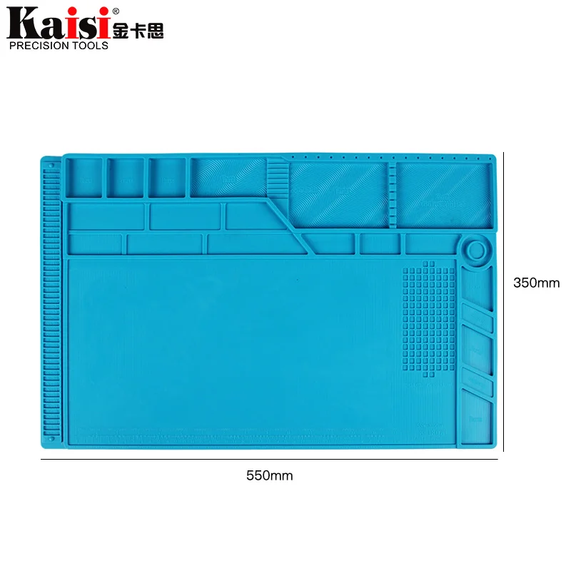 S-180 55x35cm Heat Insulation Silicone Pad Desk Mat Maintenance Platform for BGA Soldering Repair Station with Magnetic Section