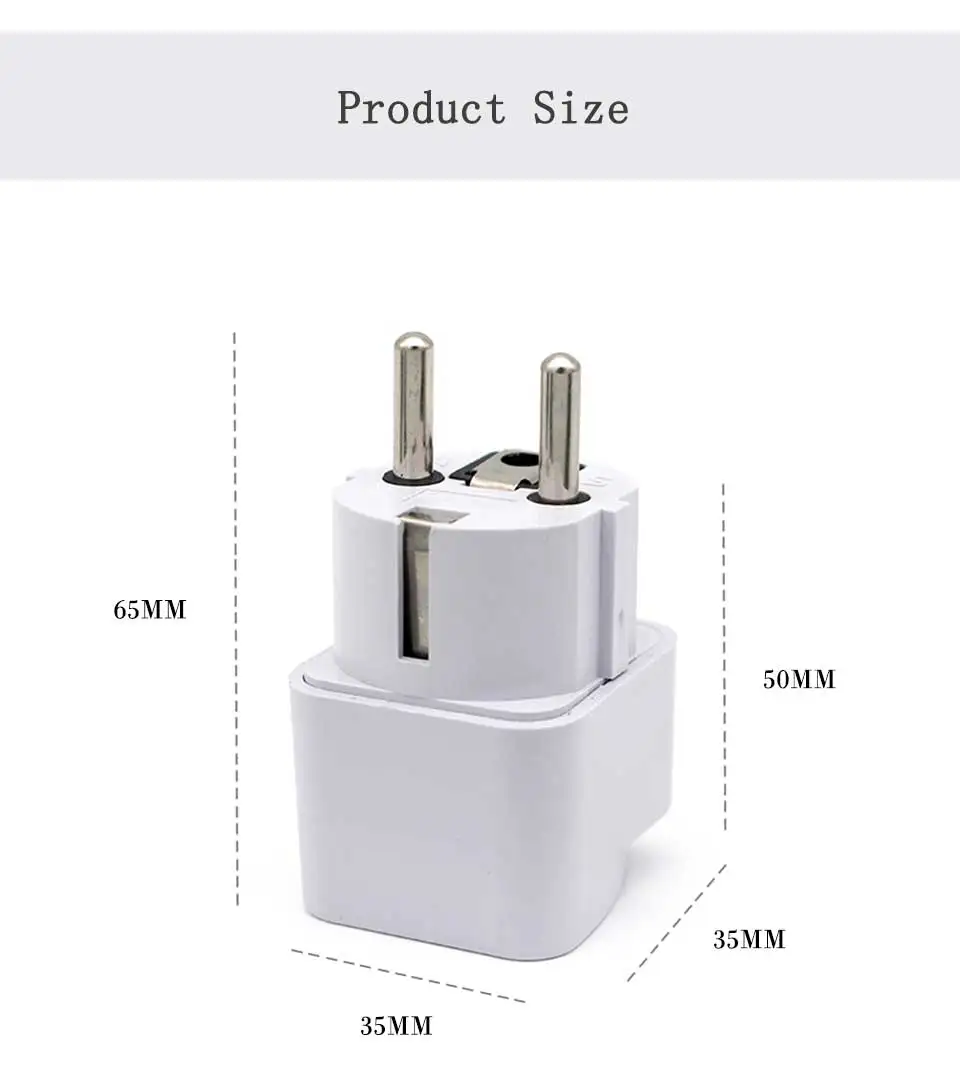 Universal European Europe Plug Adapter EU Euro German Travel Adapter Electrical Plug Power Sockets Outlet France Portugal Spain (9)