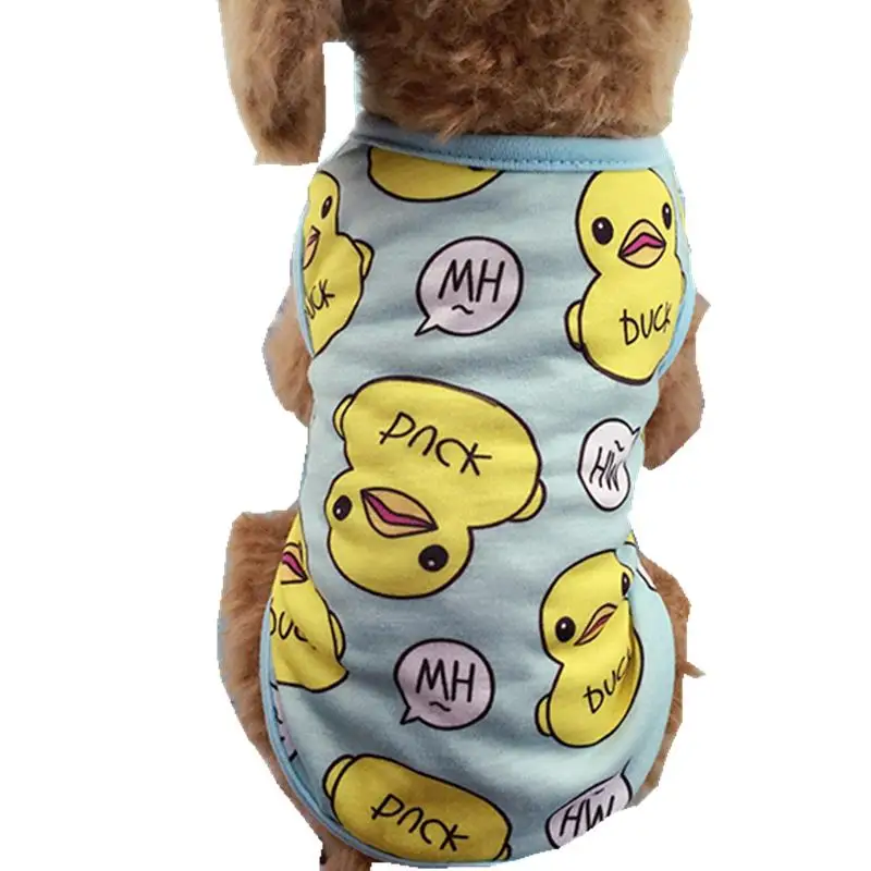 Cute Big Yellow Duck Cartoon Pet Dog Vest Clothes Summer Dog Shirt Chihuahua Yorkie Small Large Puppy Cat Clothing