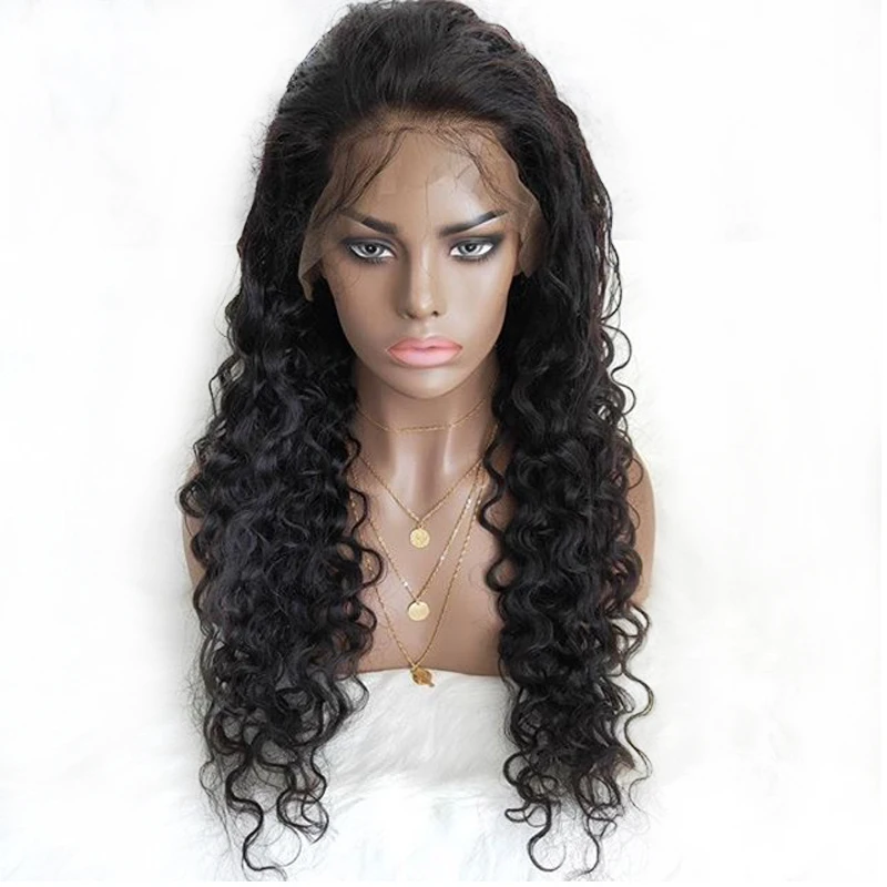 PrePlucked Deep Wave Glueless Full Lace Human Hair Wigs With Baby Hair