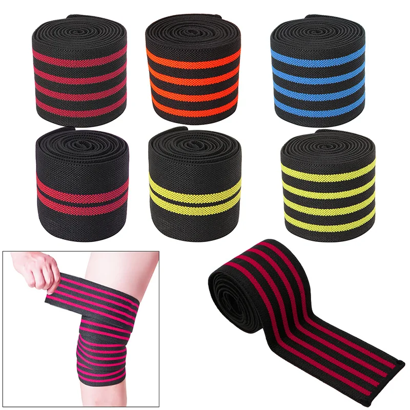 NEW Gym Sports Elastic Knee Wraps Men's Weight Lifting Bandage Straps