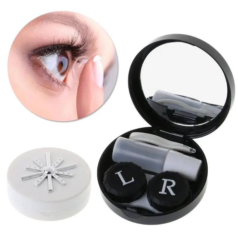 New 1 Pc Men Women Mini Universal Contact Lens Box Round Container