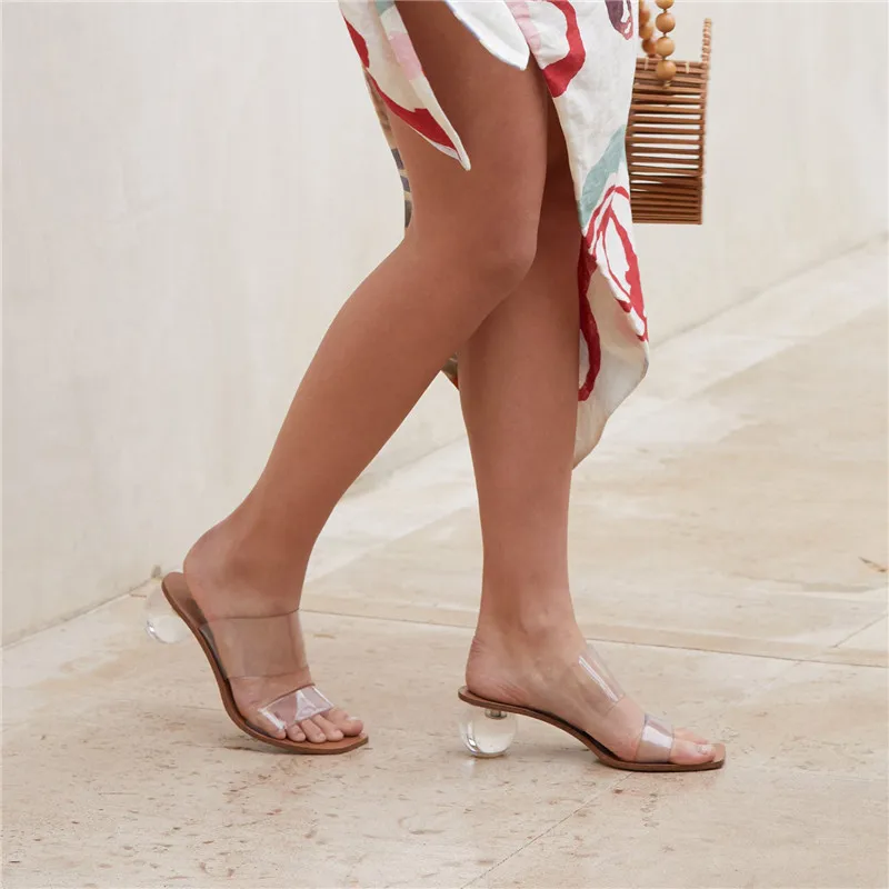 2022 New Transparent Ball Heel Women 