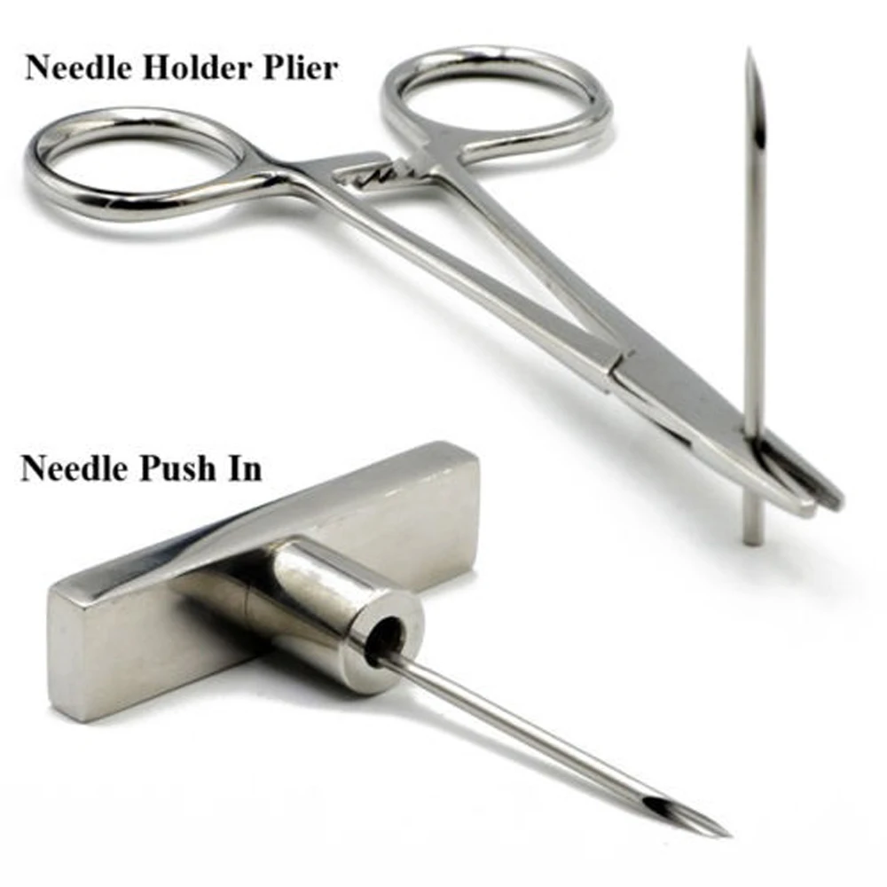 Belly Button Piercing Needle And Clamp