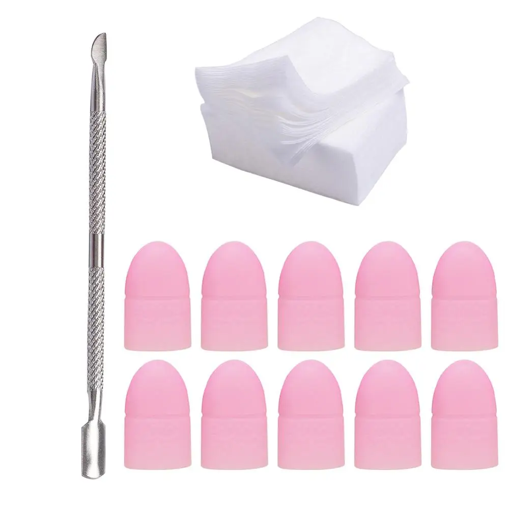 

Nail Art Tools Set For Manicure Gel Polish Remover Cleaner Clip Cap Lint-Free Remover Wipes Cotton Cuticle Pusher Nail Tool Kit