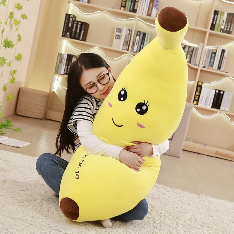 Details about   39'' Giant big Yellow Banana Plush Pillow Stuffed Realistic Fruit Toys cushion 