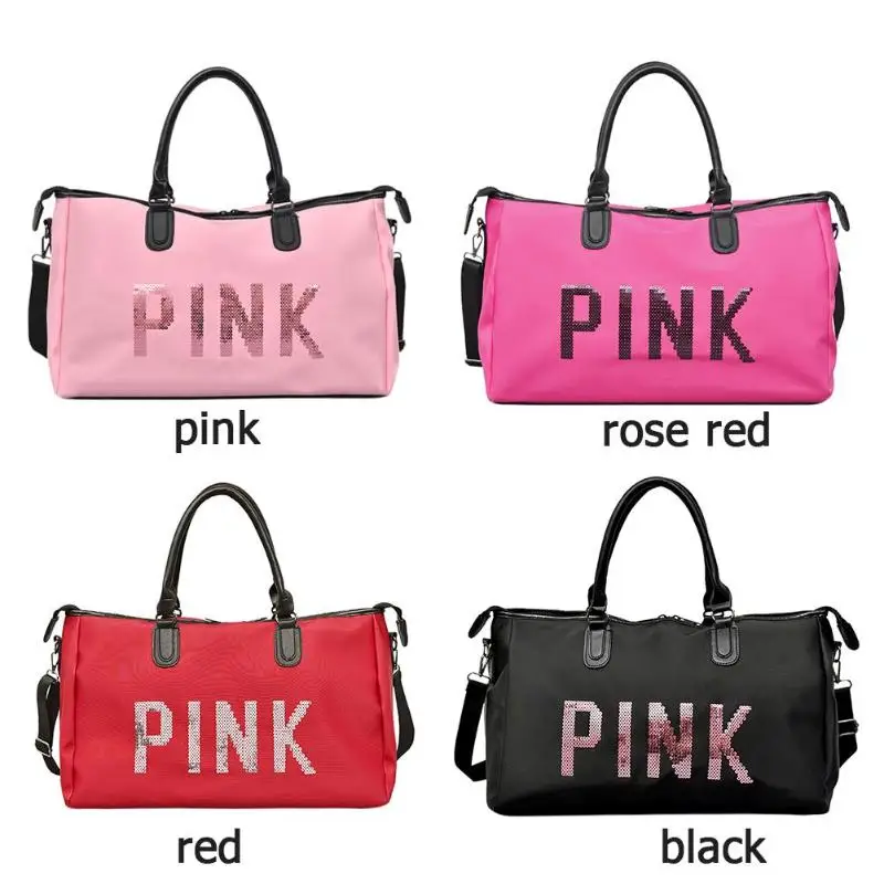Новейший дизайн, Женская водонепроницаемая сумка на плечо для занятий йогой и фитнесом, с розовыми буквами