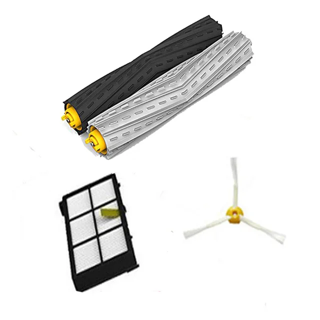 

1 set Tangle-Free Debris Extractor Brush +Hepa filter + side brush for iRobot Roomba 800 900 Series 870 880 980