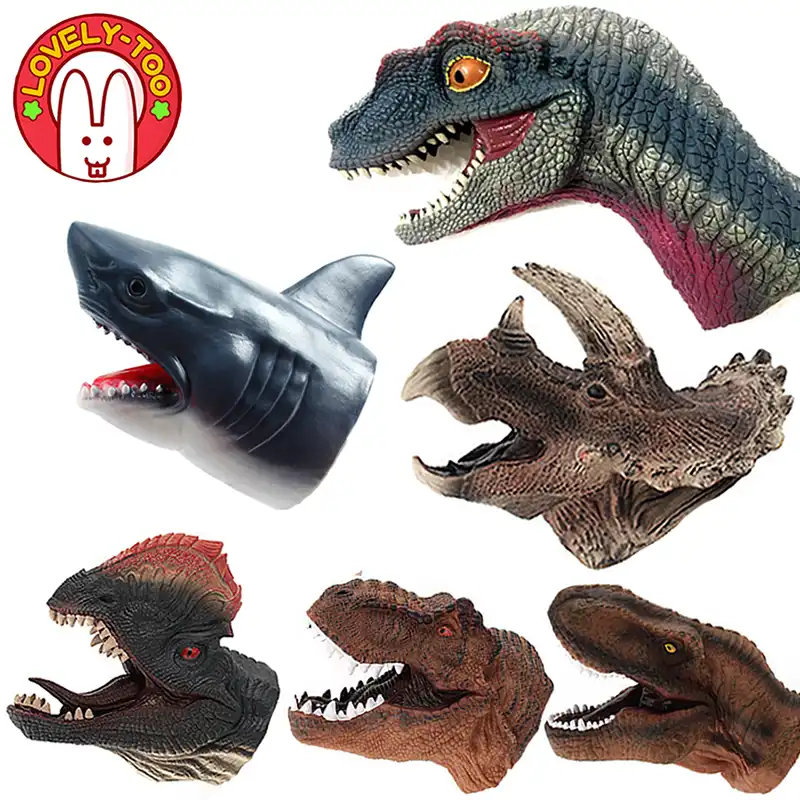 恐竜フィンガーパペットのおもちゃ手人形恐竜手人形劇シアター人形劇サメ教育子供の物語子供ギフト パペット Aliexpress