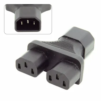 

C-14 IEC320 C14 Male to Double C13 C-13 Female Y Type Splitter Extension Power Adapter