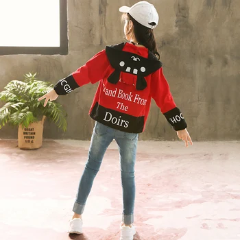 

2018 new Kids Girls Long Sleeve Hooded Rabbit face pattern Jacket Clothing Little Girl Coat Hoodie Outerwear Top Clothes