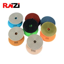 Raizi 4 inch/100 mm factory price diamond granite polishing pads 7 step wet granite sanding disc